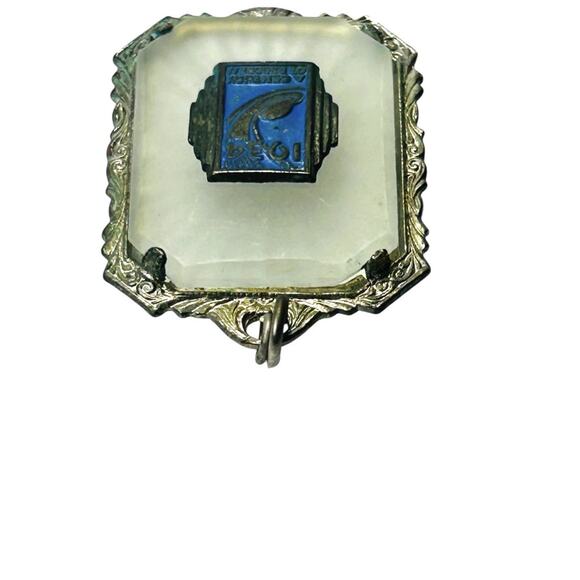 Vintage Camphor Glass Pendant 1934 Chicago Worlds Fair Century of Progress READ - Picture 9 of 13